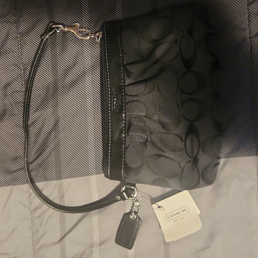 Black coach wristlet
